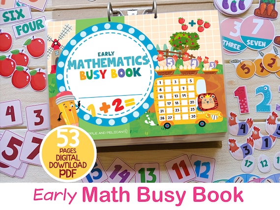 Maths Busy Book Toddler Busy Binder Printable Preschool Math Activities Homeschool Math Learning Binder Kindergarten MATH Worksheet Counting