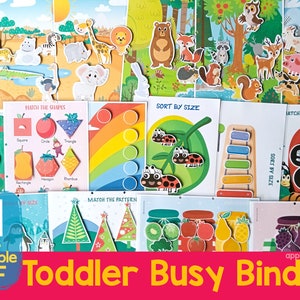 Cartable d'apprentissage pour tout-petit, cartable occupé pour tout-petit, premier livre occupé pour tout-petit, livre imprimable au calme pour les tout-petits d'âge préscolaire, cartable d'apprentissage