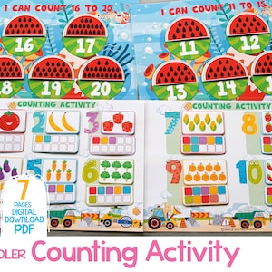 Toddler Counting Activity, Printable Counting Worksheets Learn To Count, Homeschool Preschool Maths Montessori Activity, Count And Match