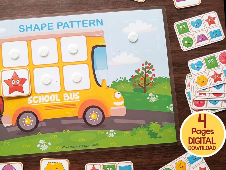 Shapes Pattern Matching Activity, Pattern Puzzle Printable, Shapes ...