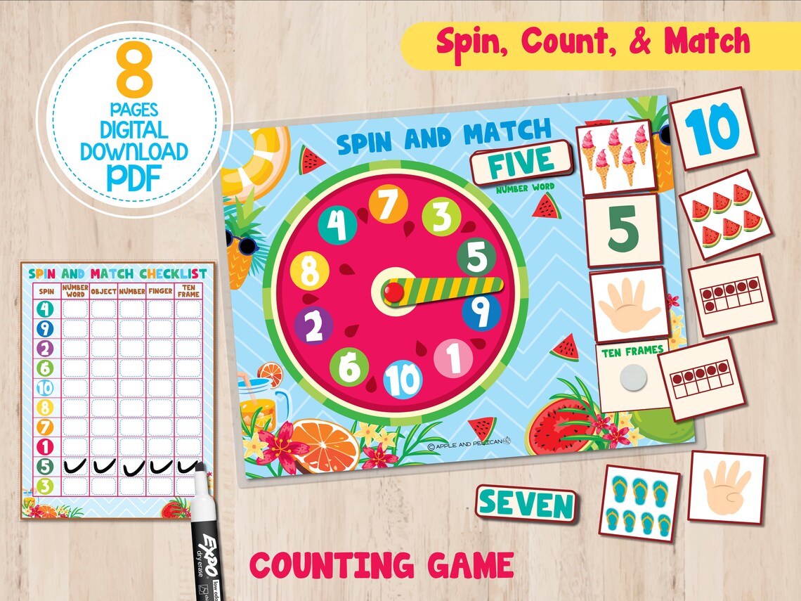 Counting Practice Activity, Printable Number Matching for Toddler ...