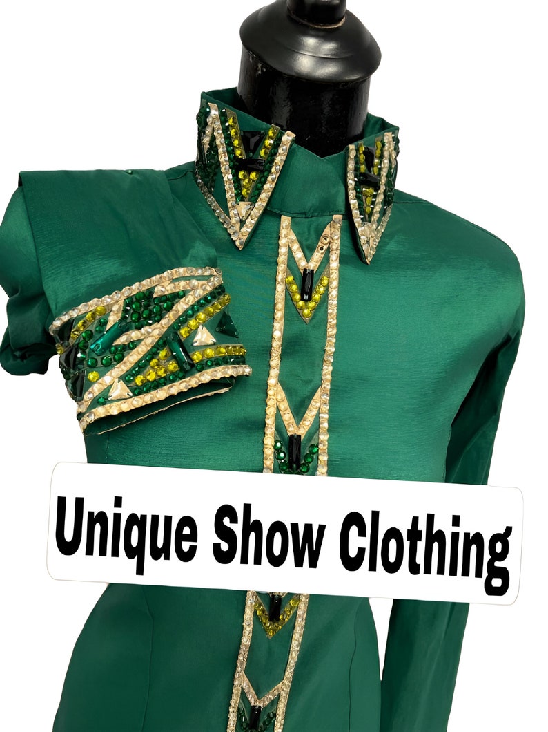 Emerald Green Western Show Shirt With Green Showshirt Precious Glass ...