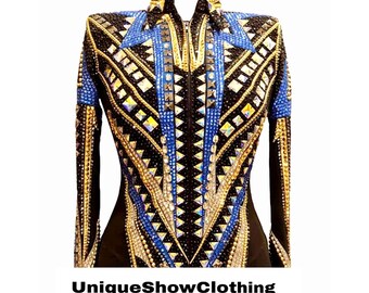 Gold with black base Western Show Jacket Golden Colour,Coat For Women, Western wear,Blazer for women, Women's classic suits