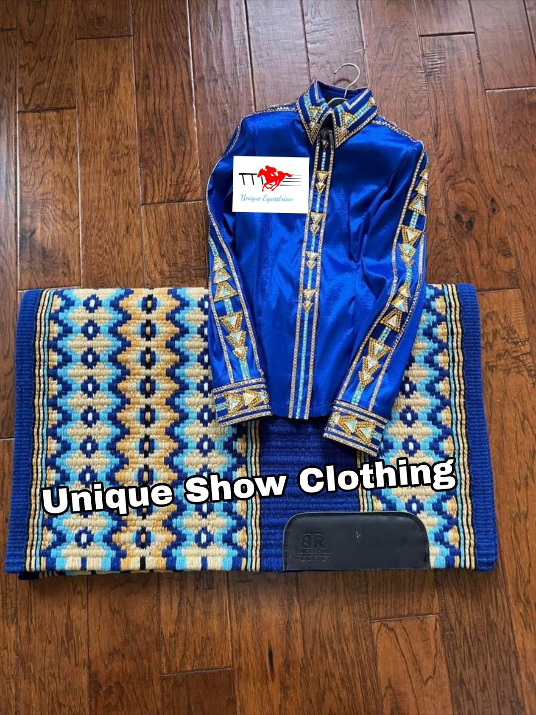 Royal Blue and Golden Show Shirt and Pad Set Western Show Shirt Set Western  All Day Royal Blue and Golden Show Shirt and Showpad Set - Etsy