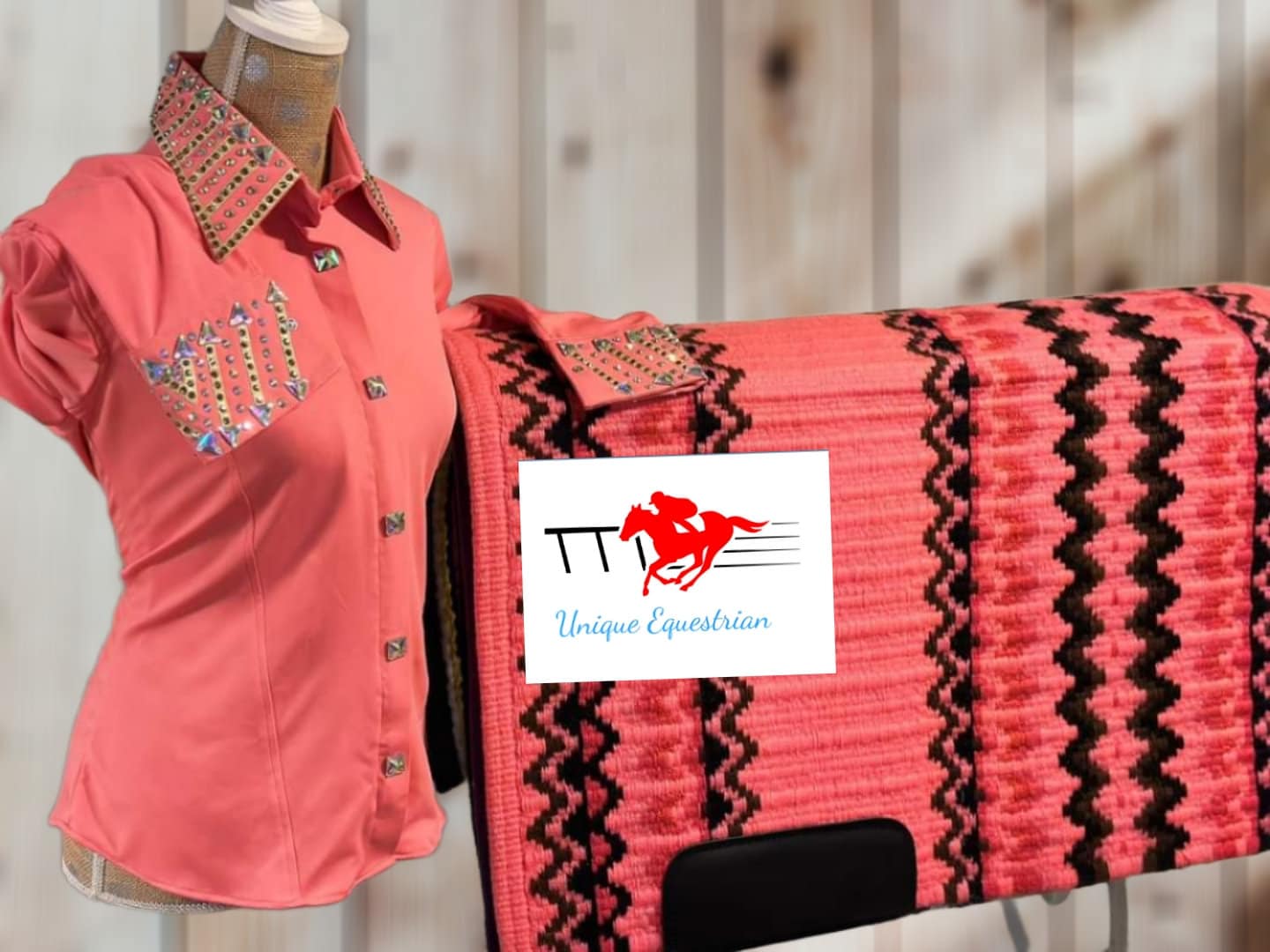 pastel peach embroidered western top