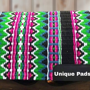 Green And Pink western show pad Saddle blanket Saddle pad ranch pad horse pad horse riding blanket image 1