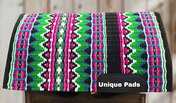 Green And Pink western show pad Saddle blanket Saddle pad ranch pad horse pad horse riding blanket
