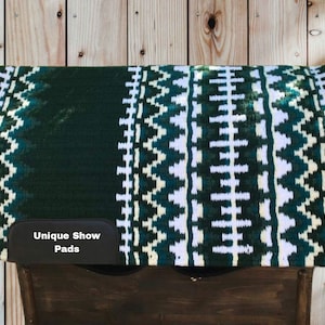 Western Show Blanket,Showpads Dark Green And White colour