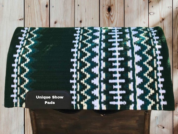 Western Show Blanket,showpads Dark Green and White Colour UK
