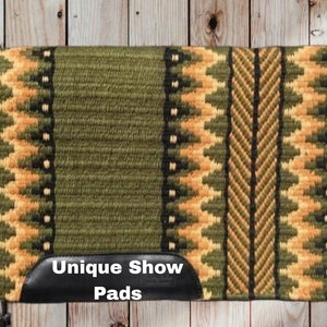 Western Show Blanket,Showpads Olive Green and Yellow colour