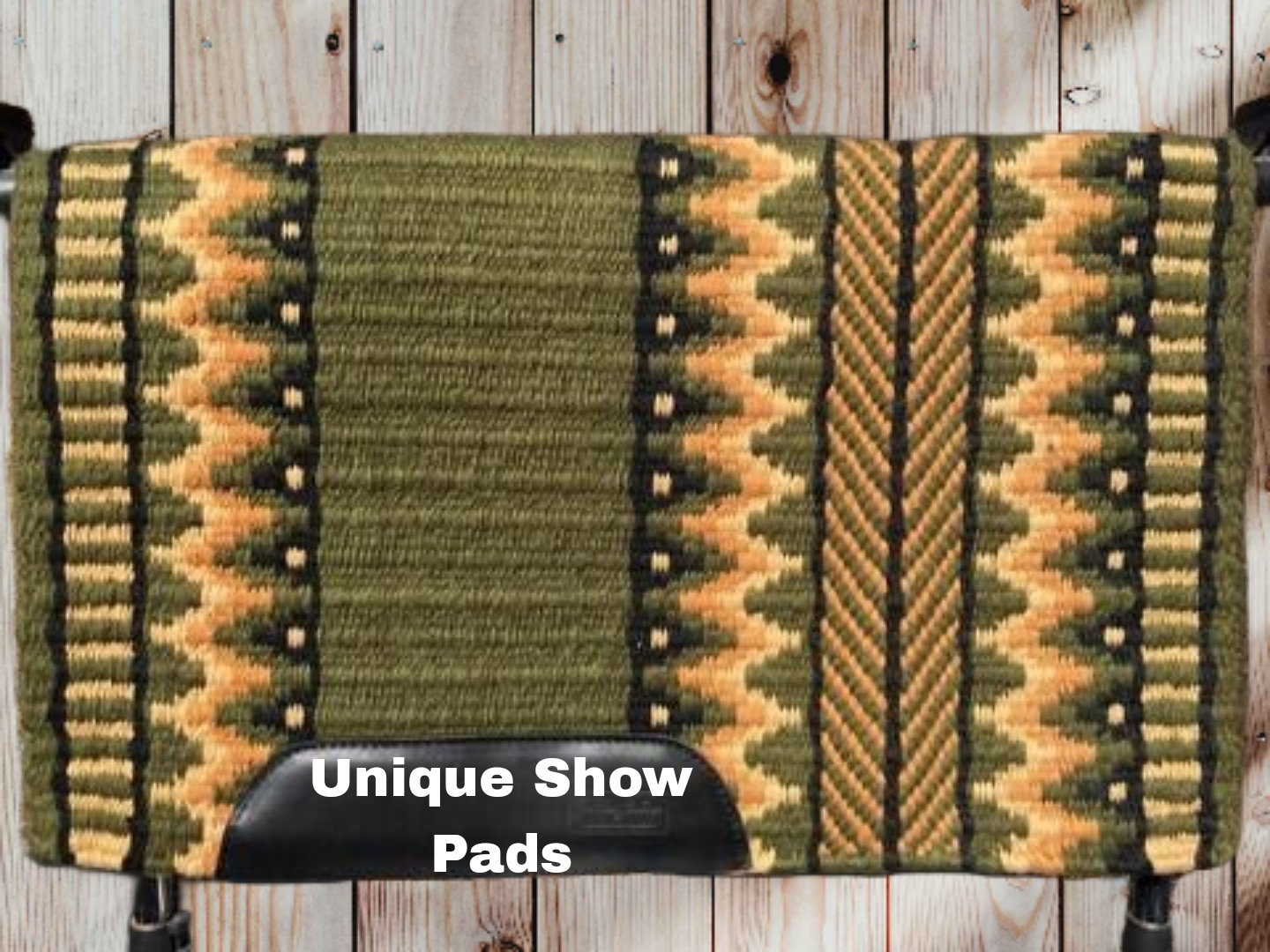 Saddle Blanket Western Handmade Green Craft36x38Inch Wool