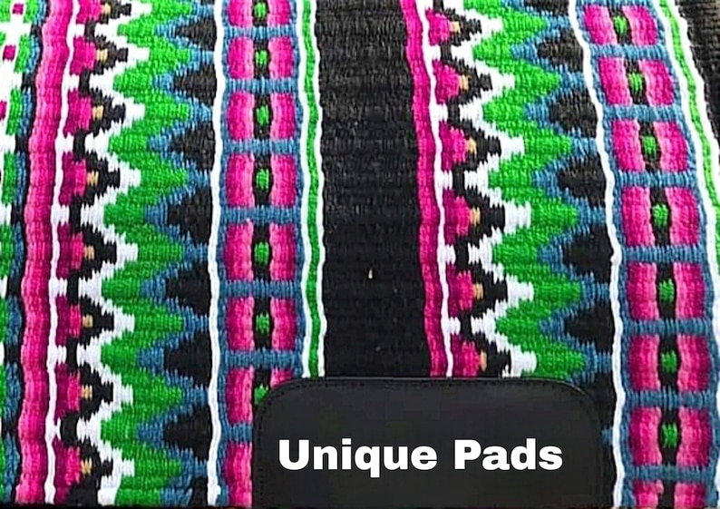 Green And Pink western show pad Saddle blanket Saddle pad ranch pad horse pad horse riding blanket image 2