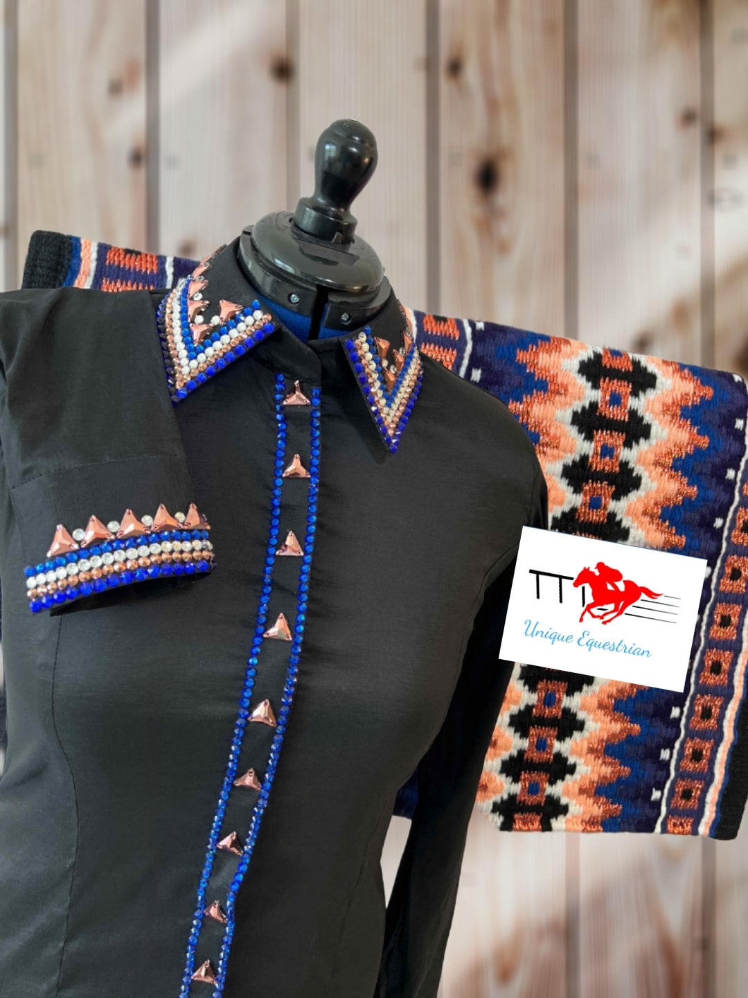 Chemise De Concours Hippique Bohmann's Western All Day Rail HMS SMS - Or & Cristaux - MED