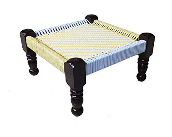 Wooden Rope Pidda Khatli Peedi Mudda Chowki Stool for Sitting puja