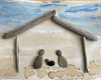 Nativity Scene  - Custom Pebble Art