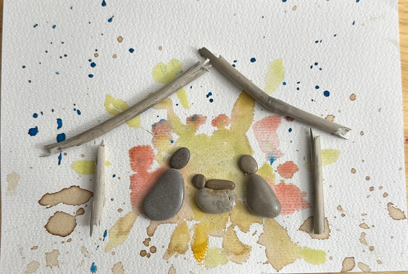 Nativity Scene Custom Pebble Art Etsy
