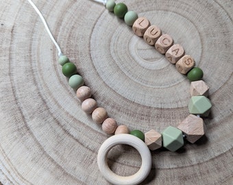 Personalized green breastfeeding necklace