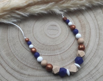 White copper navy breastfeeding necklace