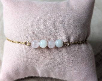 Bracelet Quartz Rose et Gris