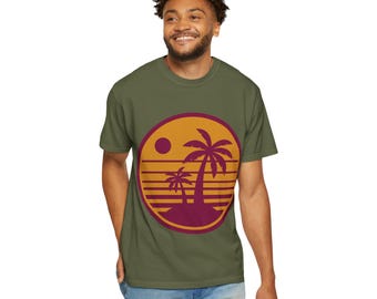 Cozy Beach Vibes T-shirt, Soft Unisex Tee, Comfortable Chill Shirt, Garment-Dyed Top, Summer Vacation Apparel