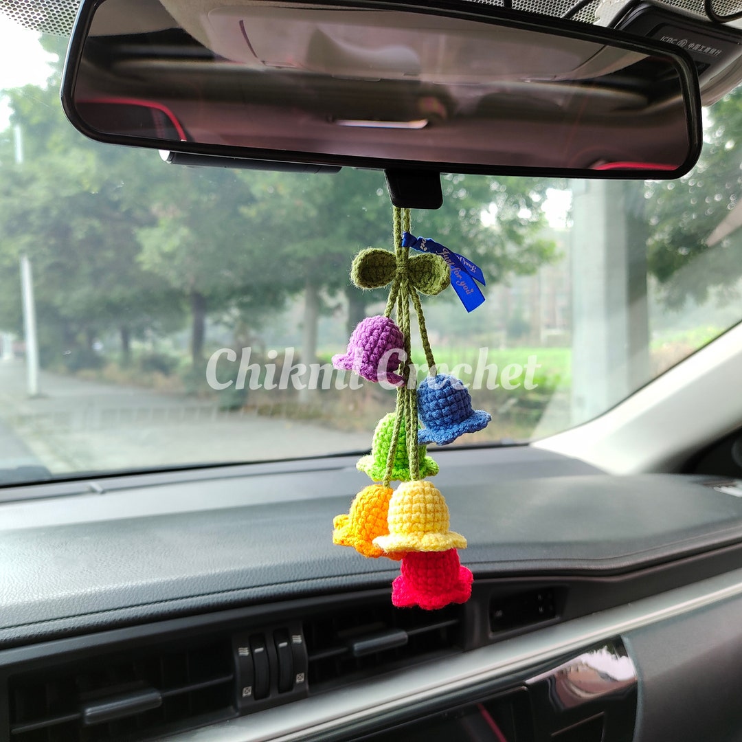 Car Plant,crochet Car Hanging,plant Lover Decor,cute Car Mirror Hanging