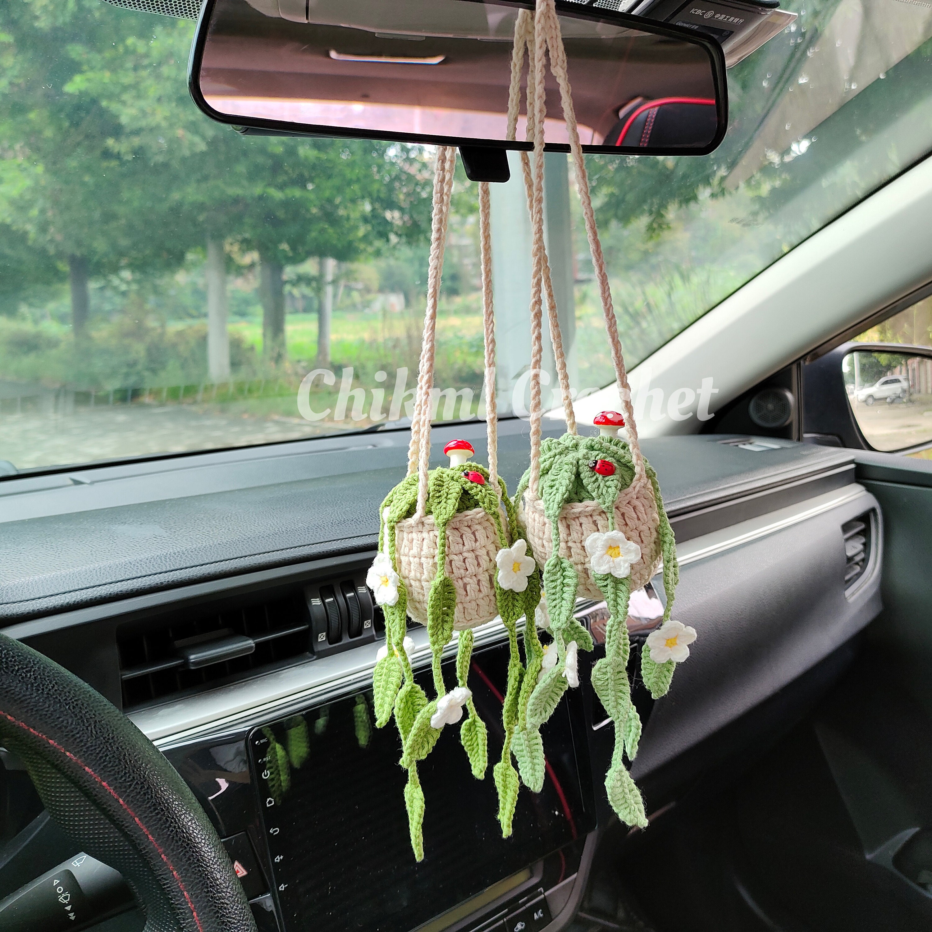 Car Mirror Hanging Accessory- Milk Bottle Smiley Mushroom – GFSISARTY