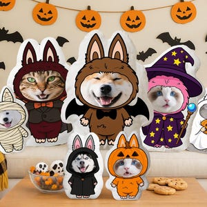Personalized Labubu Pet Face Plush Pillow – Custom 3D Photo Pillow, Cute Animal Cartoon Cushion, Adorable Plush Gift for Pet Lovers