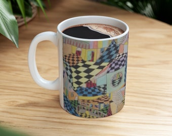Artistic Coffe cup, Ceramic Mug, colourful