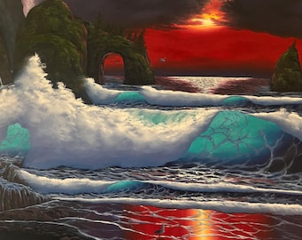 Origineel olieverfschilderij 48 x 60 op extra dik, door de galerij gewikkelde canvas kunstenaar Issac Dansereau