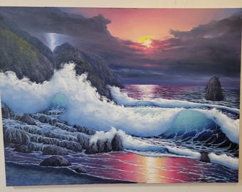 Origineel olieverfschilderij "Eternity". Door Issac Dansereau 30 x 40 inch