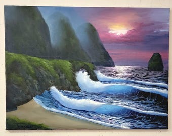 Origineel olieverfschilderij zeegezicht op een canvas van 18 x 24, kunstenaar Issac Dansereau