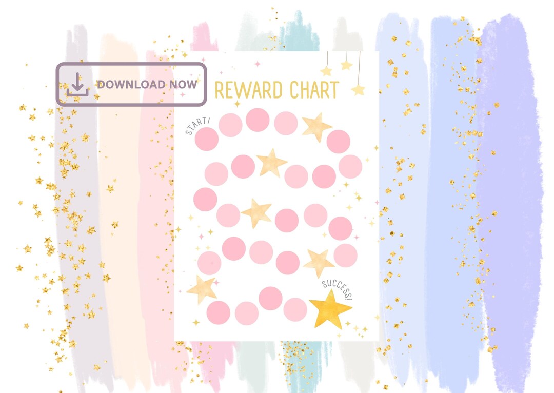 Star Chart Reward Chart for Preschool/toddlers/children Pink Yellow ...