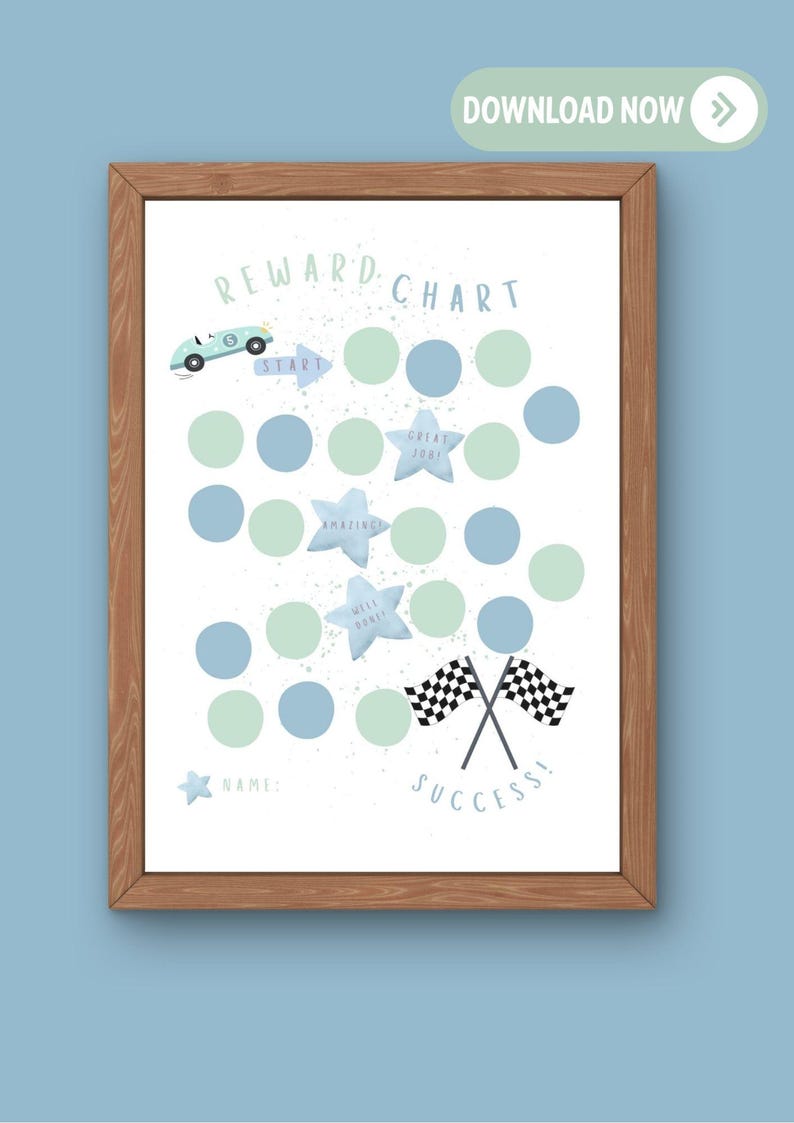 Printable Race Car Reward Chart for Kids| Instant Download| Parenting ...