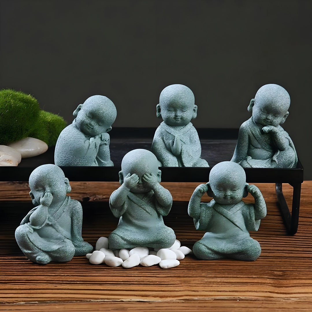 Mini Zen Monk Statue Little Sami Monk Figurine Find a Etsy