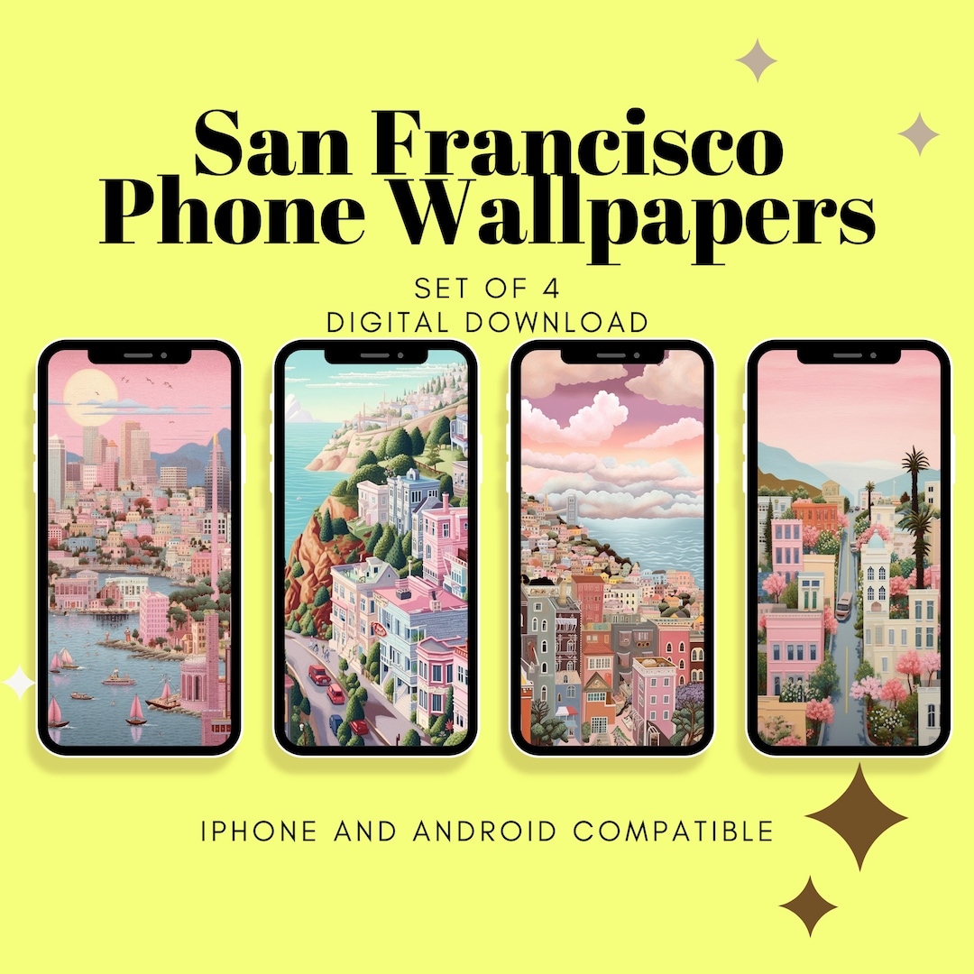 San Francisco Phone Wallpaper Set of 4 iPhone & Android Etsy