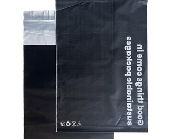 Kompostierbarer Mailer/sichere fälschungssichere Kuriertaschen/E-Handels-Verpackungstasche/Kuriertasche - 30,5 x 40,5 cm (schwarz)