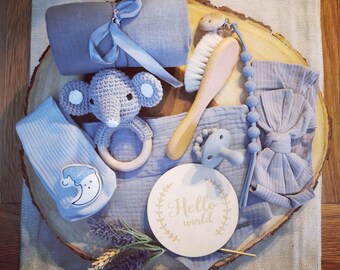 Neugeborenen Geschenk, Baby Geschenk, Baby Geschenk Box, Baby Boy, Baby Girl, Neugeborenen Geschenk Set, Baby Socken, Baby Shower Geschenk, Baby Haarbürste, Häkeln Rassel