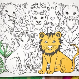 Coloring book - 50 pages - Children Jungle Book. Printable Coloring Pages. Stress Relief Patterns.