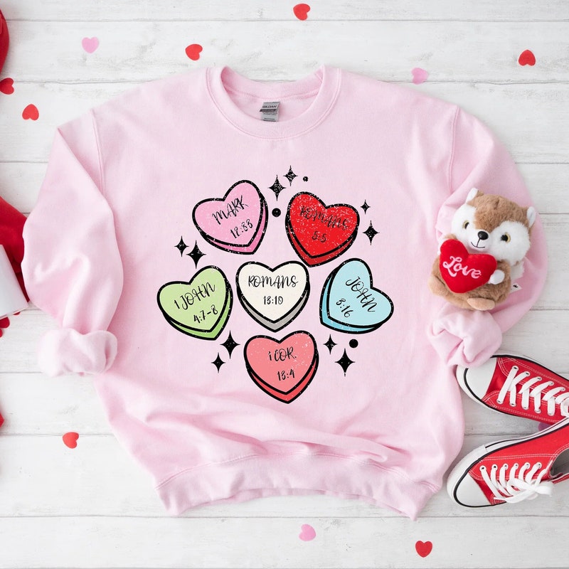 Christian Valentines Day Sweatshirt, Valentines Day Gift, Christian Shirts, Bible Verse Sweater, Couple Shirts, Religious Valentine Outfit