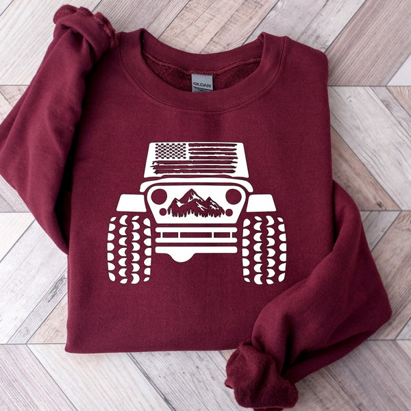 American offroad sweatshirt, Offroad forest shirt, USA Flag sweatshirt, US Offroad, 4WD offroad shirt, Amarican Flag, 4wd Flag Usa