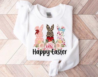 Floral Easter Bunny Sweatshirt, Kids Easter Shirt