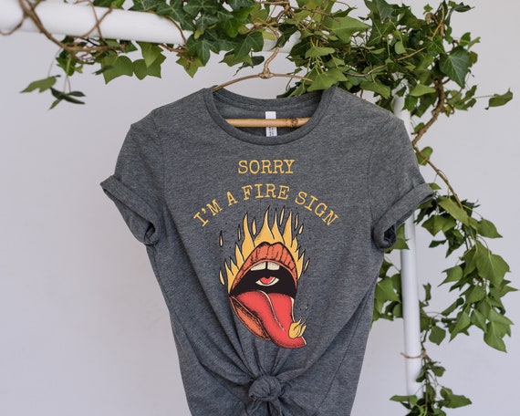 Fire Sign Shirt, Zodiac Sign T-shirt, Astrology Tee, Leo Shirt, Aries Shirt, Sagittarius Shirt, Retro zodiac Tee, Vintage feel shirt