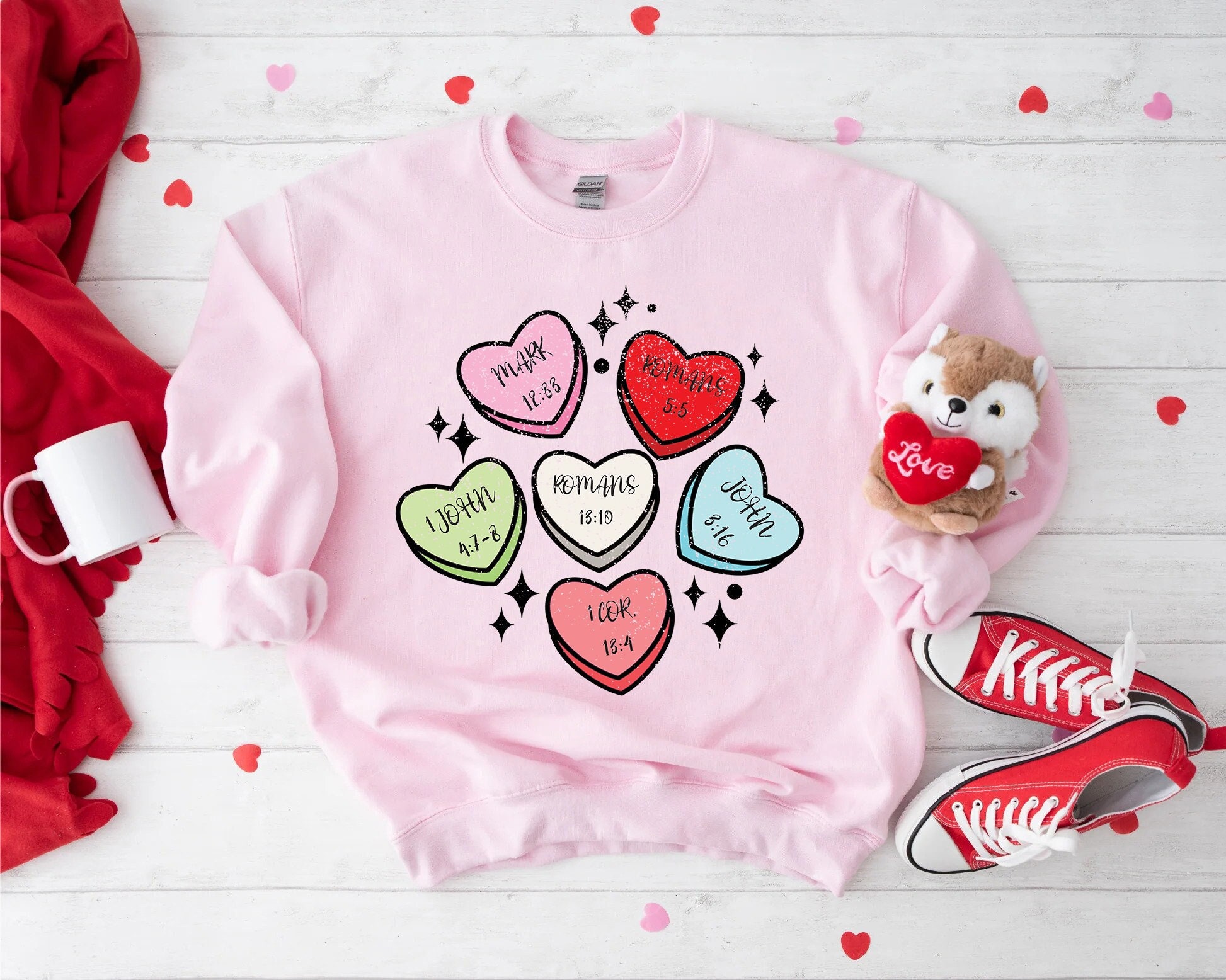 Christian Valentines Day Sweatshirt, Valentines Day Gift, Christian Shirts, Bible Verse Sweater, Couple Shirts, Religious Valentine Outfit