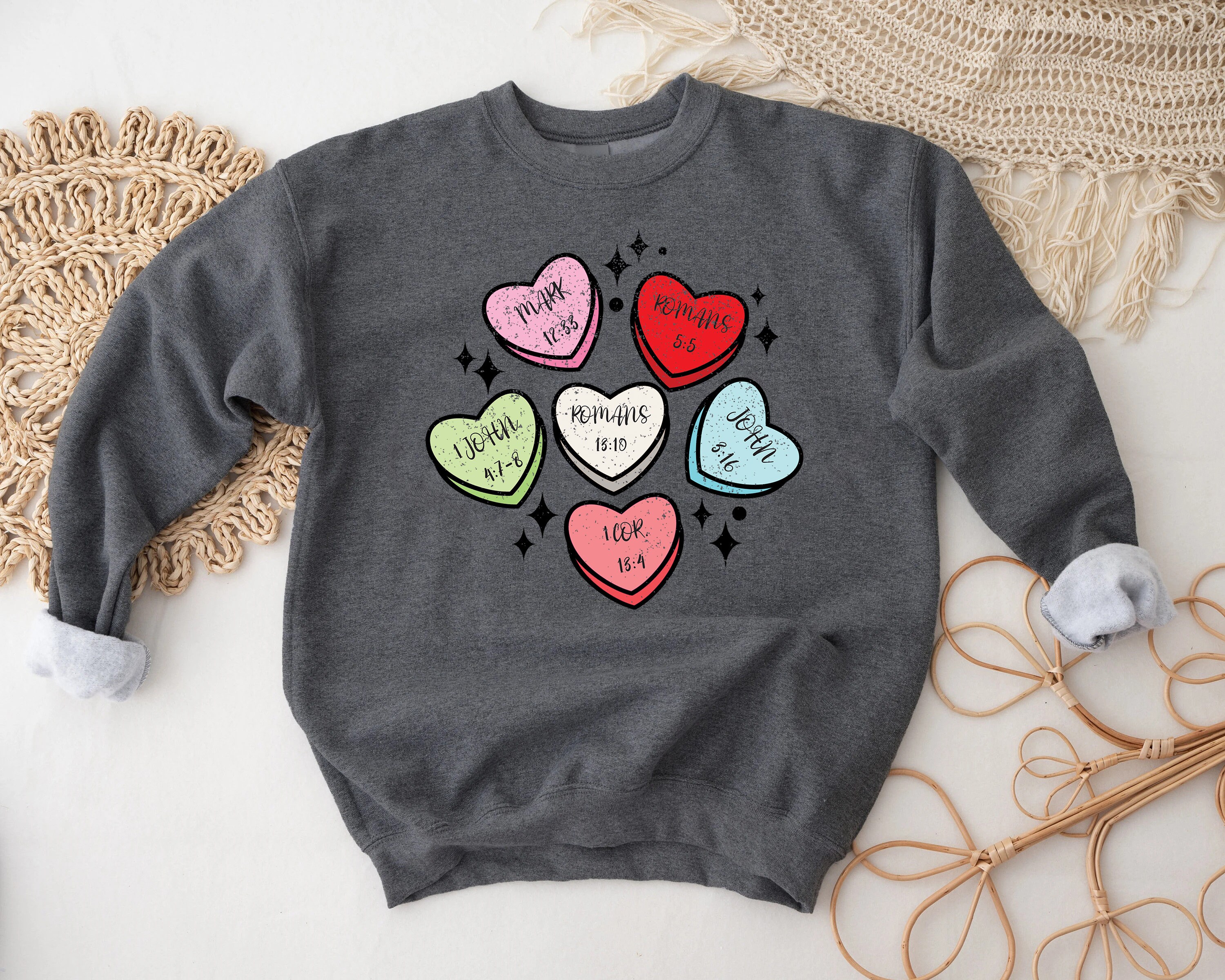Christian Valentines Day Sweatshirt, Valentines Day Gift, Christian Shirts, Bible Verse Sweater, Couple Shirts, Religious Valentine Outfit