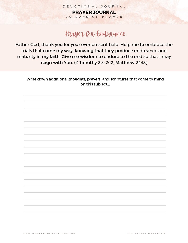 Digital Prayer Journal | 30 Days of Prayer Journal | Devotional Journal ...