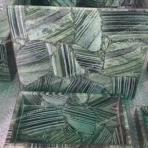 Elegante set da bagno verde, strisce zebrate, accessori da bagno, set da bagno di 7, accessori da bagno in marmo, bagno moderno, arredamento da bagno