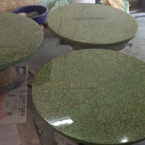 Green Terrazzo Table Top for restaurants, gardens, balcony, round terrazzo coffee table top, long terrazzo dining tables, bar counter.