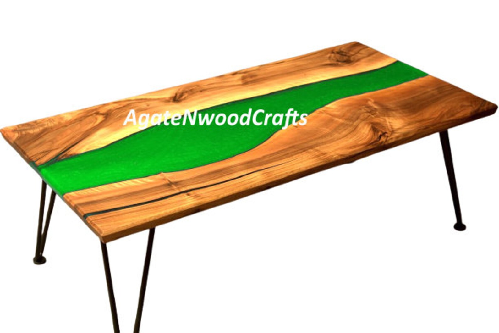 Custom Green Epoxy Table Top Epoxy Dining Table Live Edge Etsy