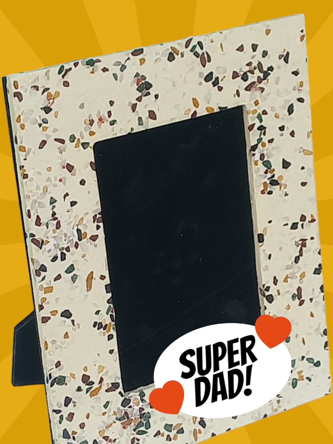 Handmade Beige Color Terrazzo Photo Frame, Terrazzo Family Photo Frame ...