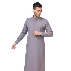 Men's Unicus Grey Arabic Traditional Emirati-style thobe image 1